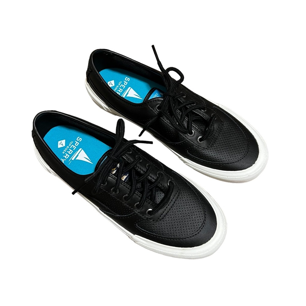 Sperry black lace up perforated sneakers size 8 NWOT - Picture 6 of 8